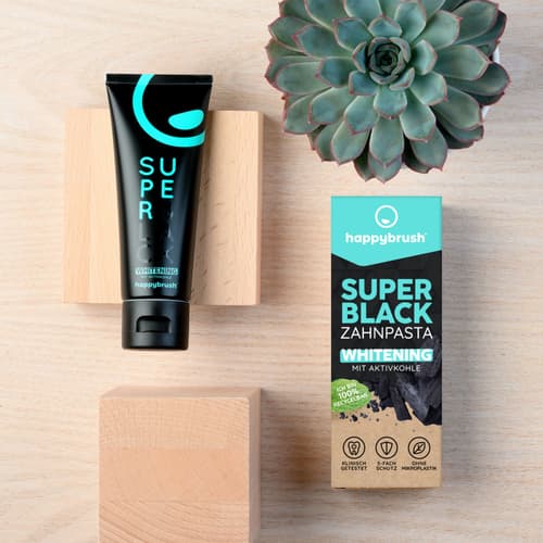 happybrush SuperBlack Zahnpasta