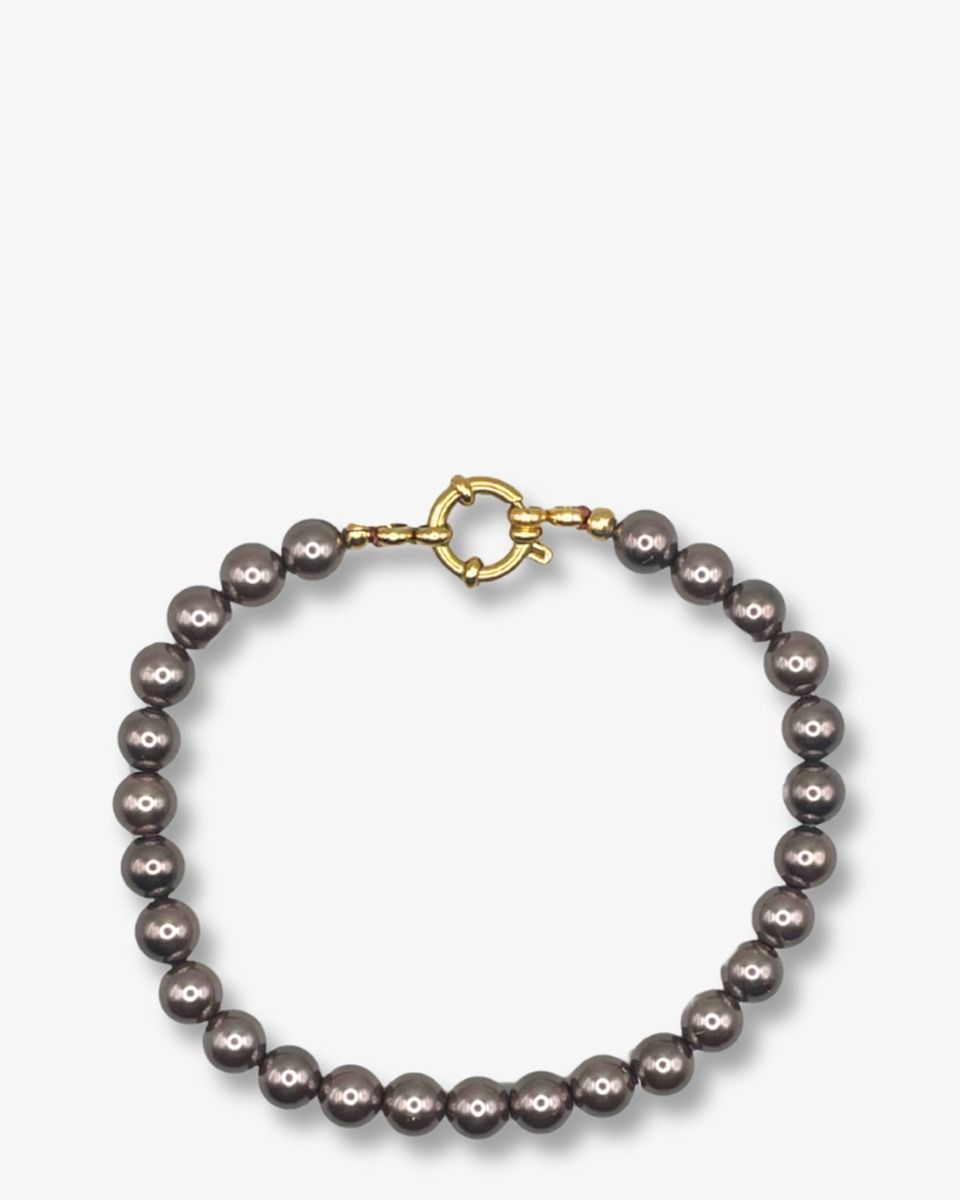 Bonnie Studios Donkerbruin Pearl Armband