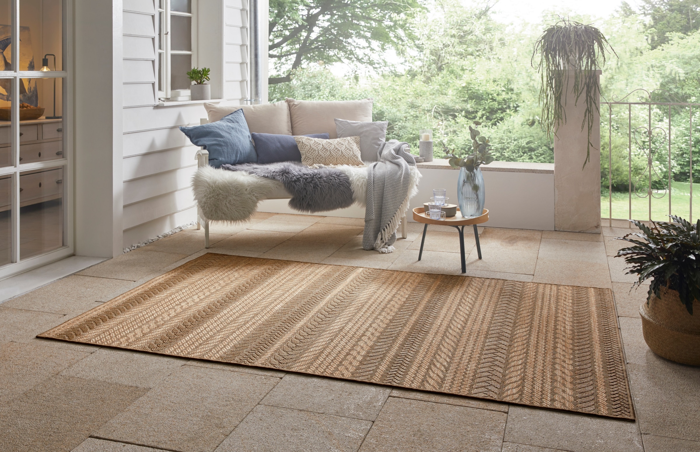 NORTHRUGS Teppich »Granado« rechteckig 6 mm Höhe In- und Outdoor, Sisal Optik, Robust, Pflegeleicht, Flachgewebe