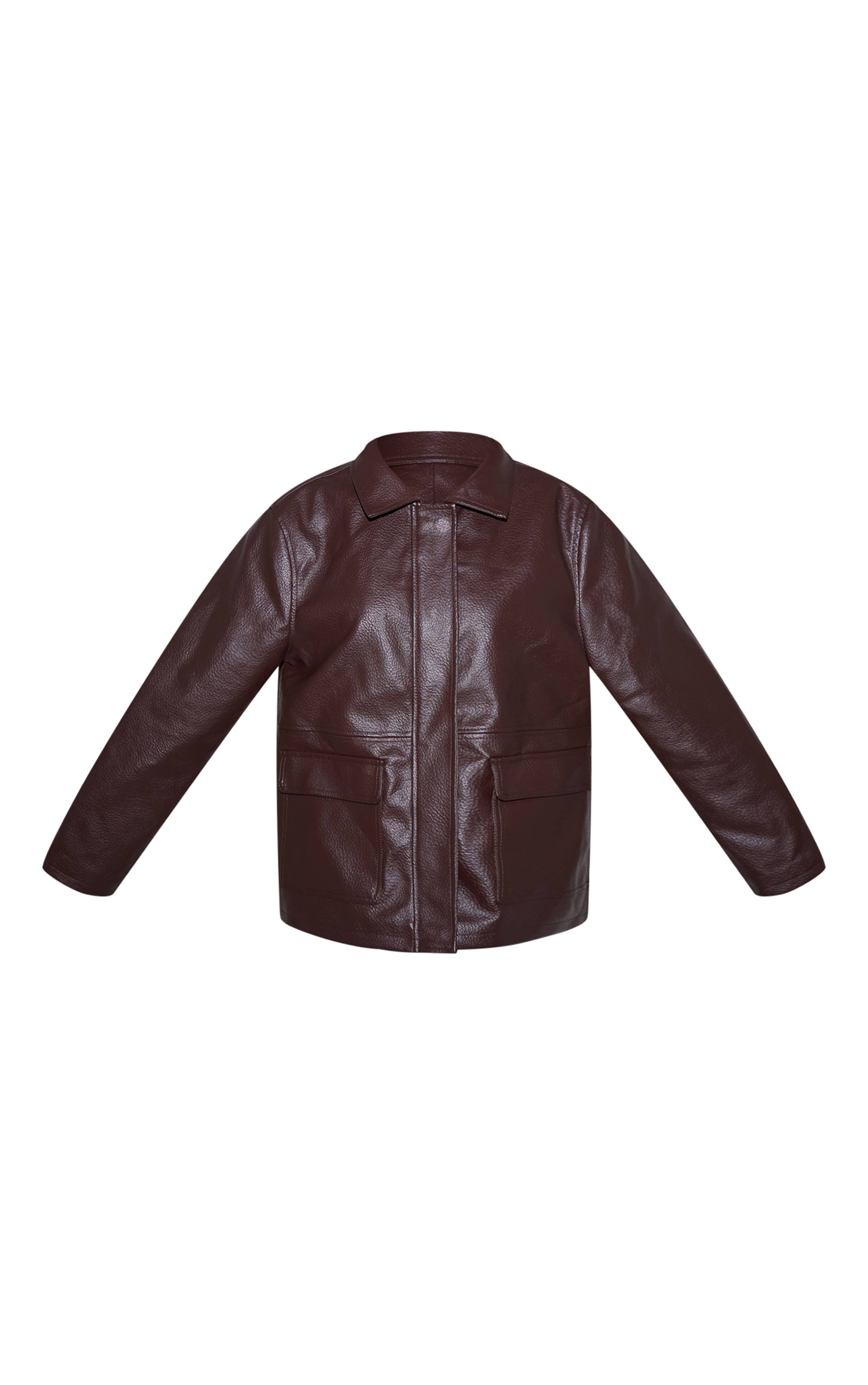 Chocolat Veste Oversize En Synthétiquecuir