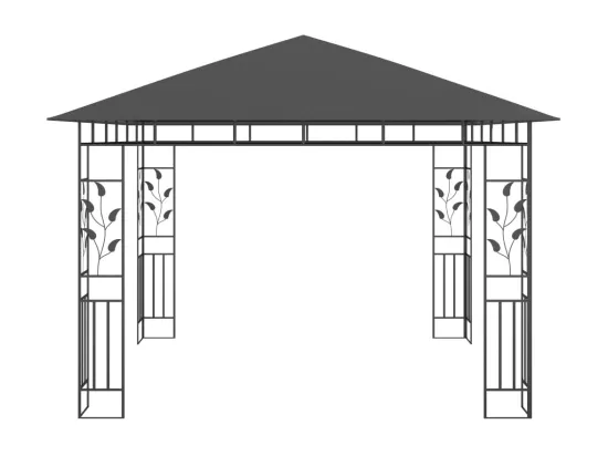 Belvédère avec moustiquaire 3x3x2,73 m Anthracite 180 g/m²