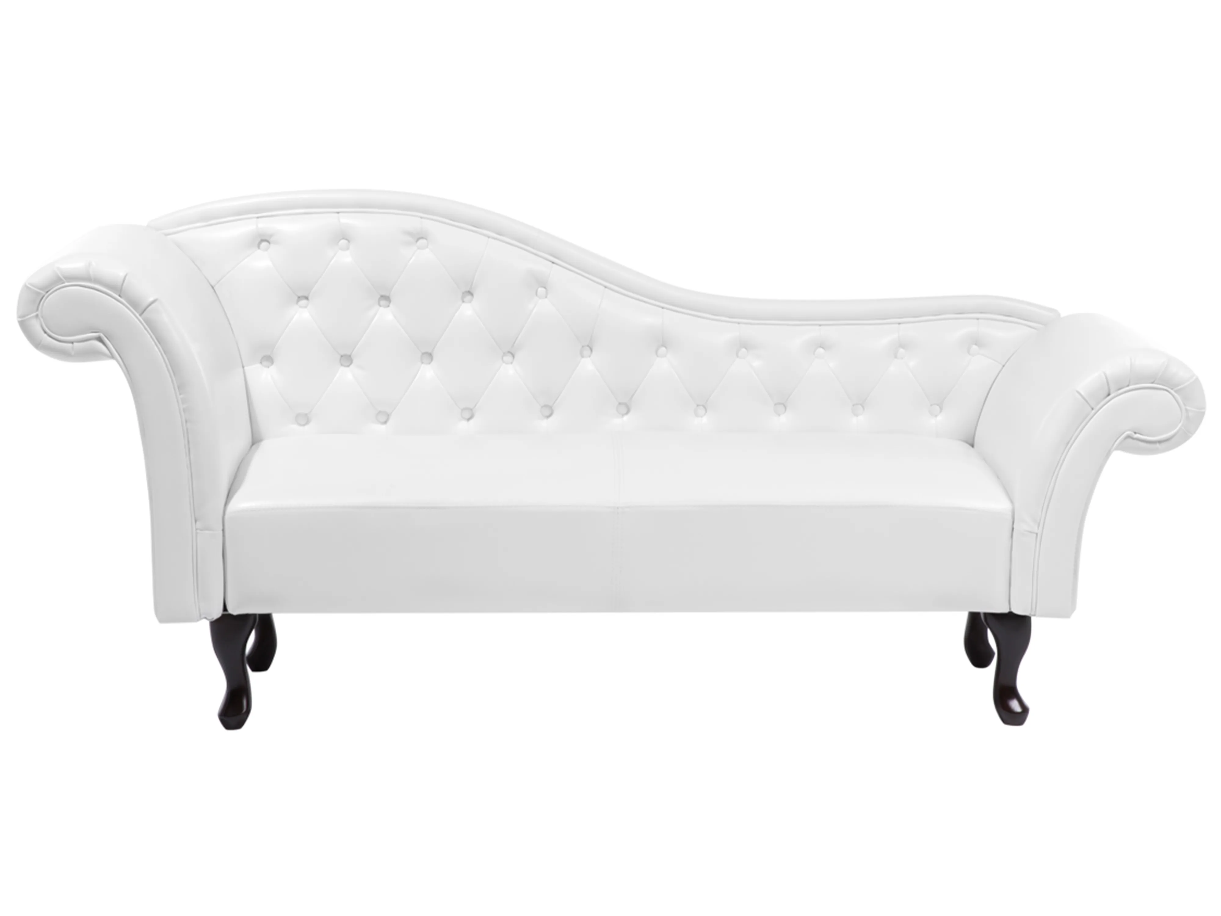 Linkszijdige chaise longue LATTES Kunstleer Wit