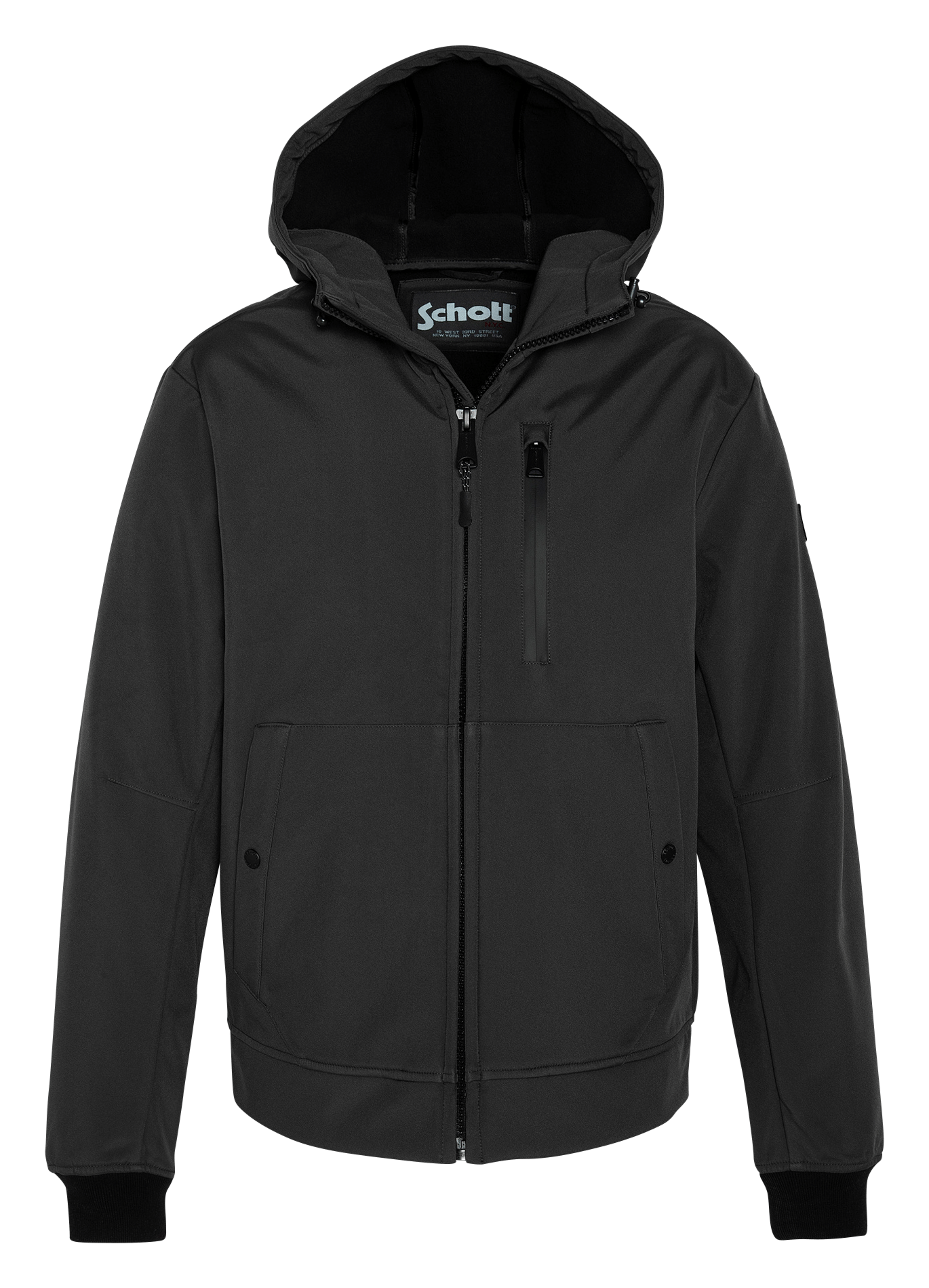 Veste à capuche droite | Noir