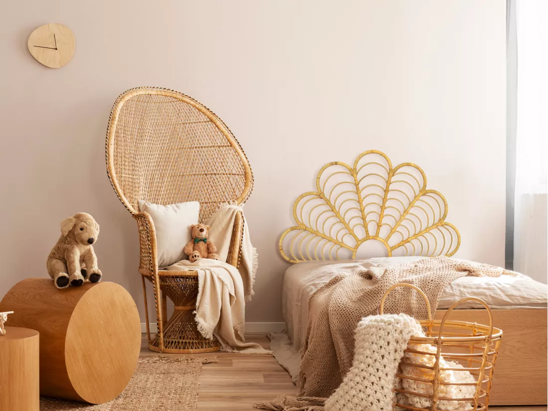 Tête de lit 110 cm - Rotin - Naturel - FLOSIA