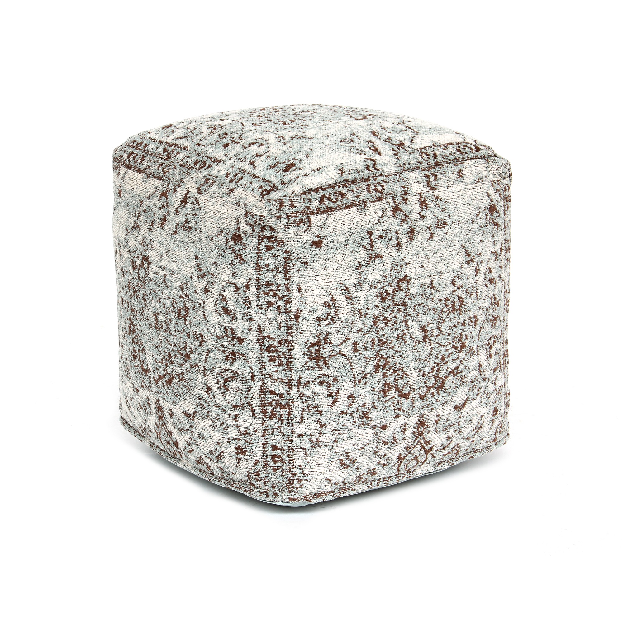 Pouf 'Malik', altblau, T 45 cm, B 45 cm, H 45 cm von fischer's lagerhaus