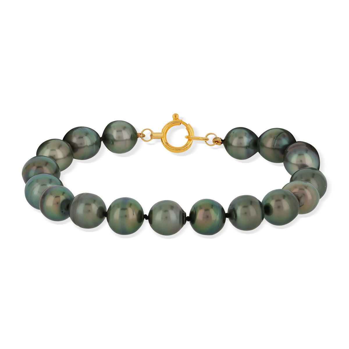 Bracelet or 750 jaune perles de culture de Tahiti 20 cm