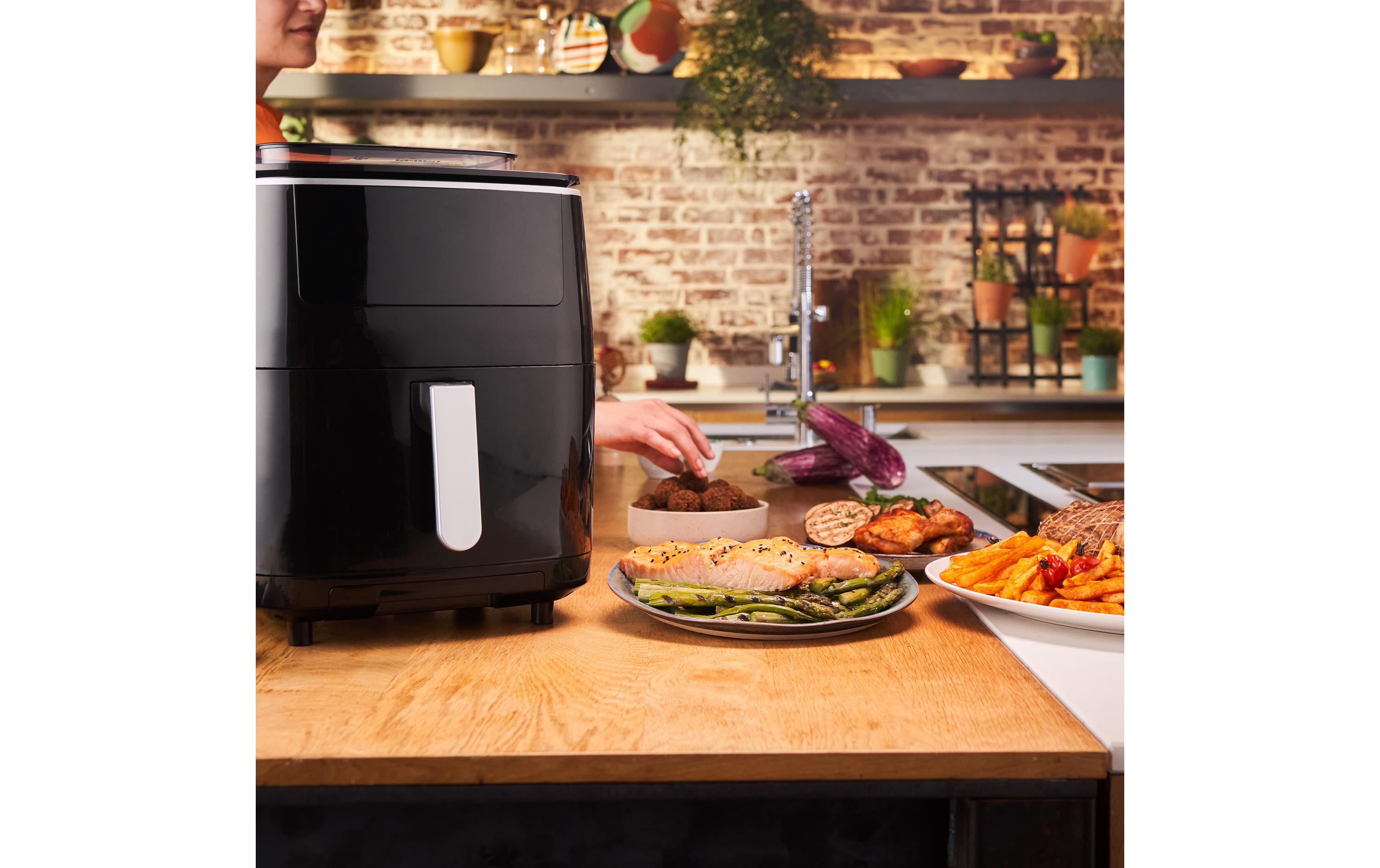 Heissluft-Fritteuse Easy Fry Grill & Steam 3 in 1, Schwarz<br>Heissluftfritteuse mit Grill und Dampfgarer Funktion