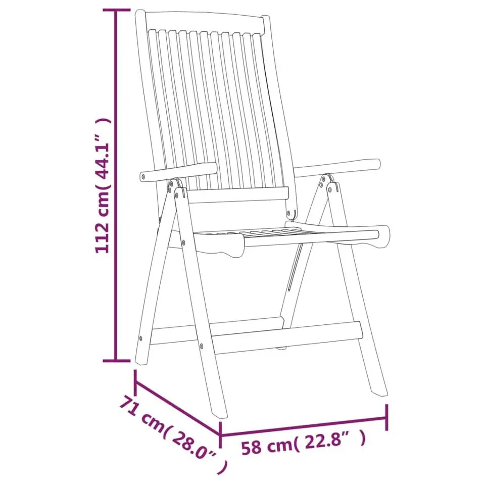 vidaXL - Tuinstoelen - Bruin - Hout - 4 stuks - Inklapbaar