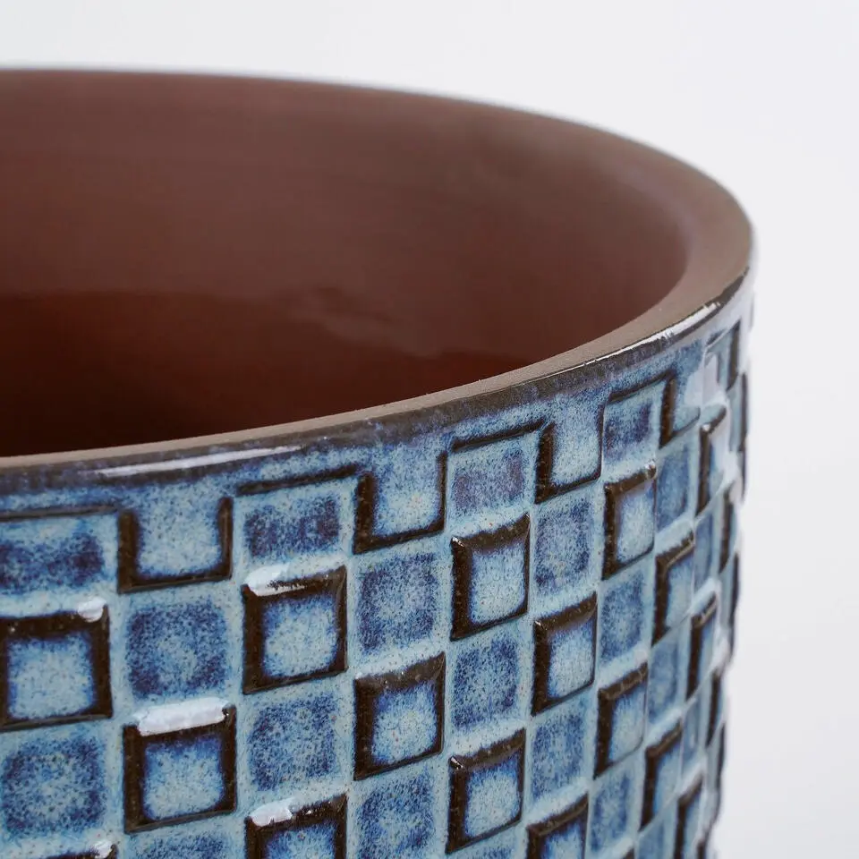 Mica Decorations Daan Bloempot - H17,5 x Ø19 cm - Blauw