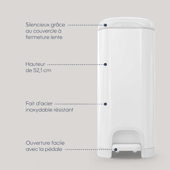 Poubelle à couches select   Blanc        de               Diaper Genie