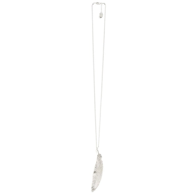 sautoir plume plaqué argent - PHÉBÉ