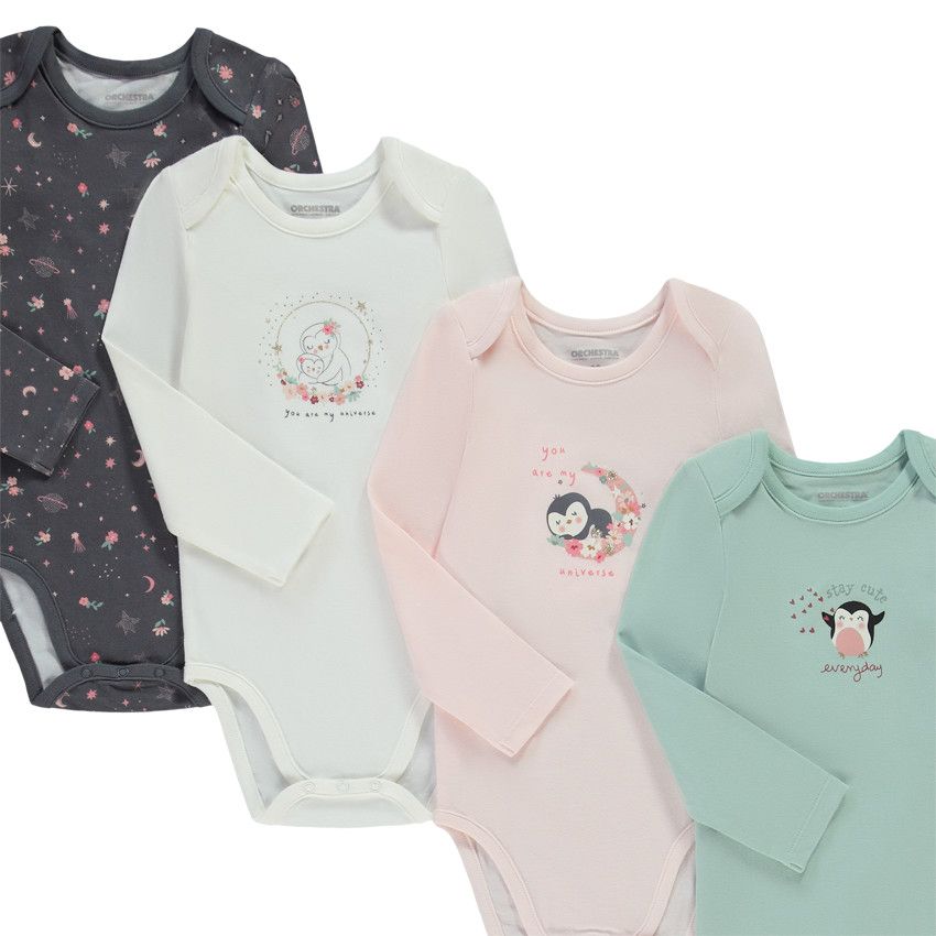 Lot de 7 bodies en jersey print fantaisie pour bébé fille - Vert