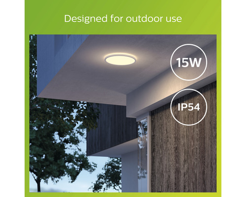 LED buitenplafondlamp 15W 1300 lm 2700K Ø 25 cm wit