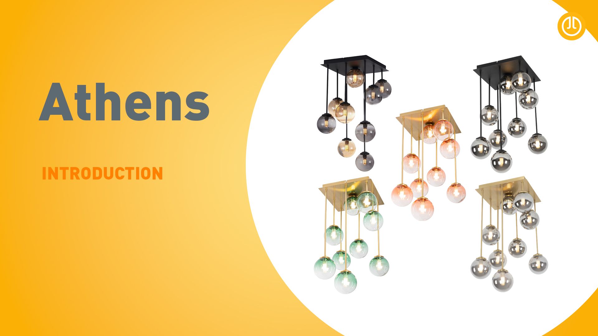 Moderne plafondlamp zwart met amber en smoke glas 9-lichts - Athens