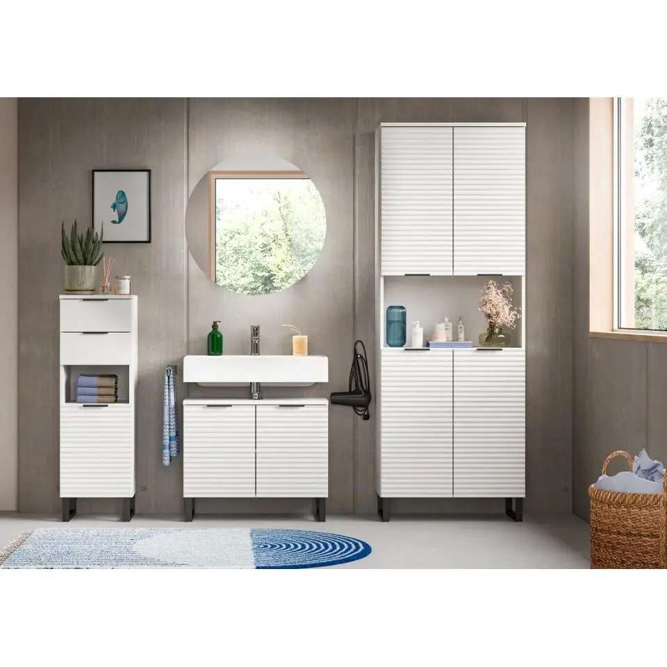 Hioshop Riff wastafel 2 deuren wit