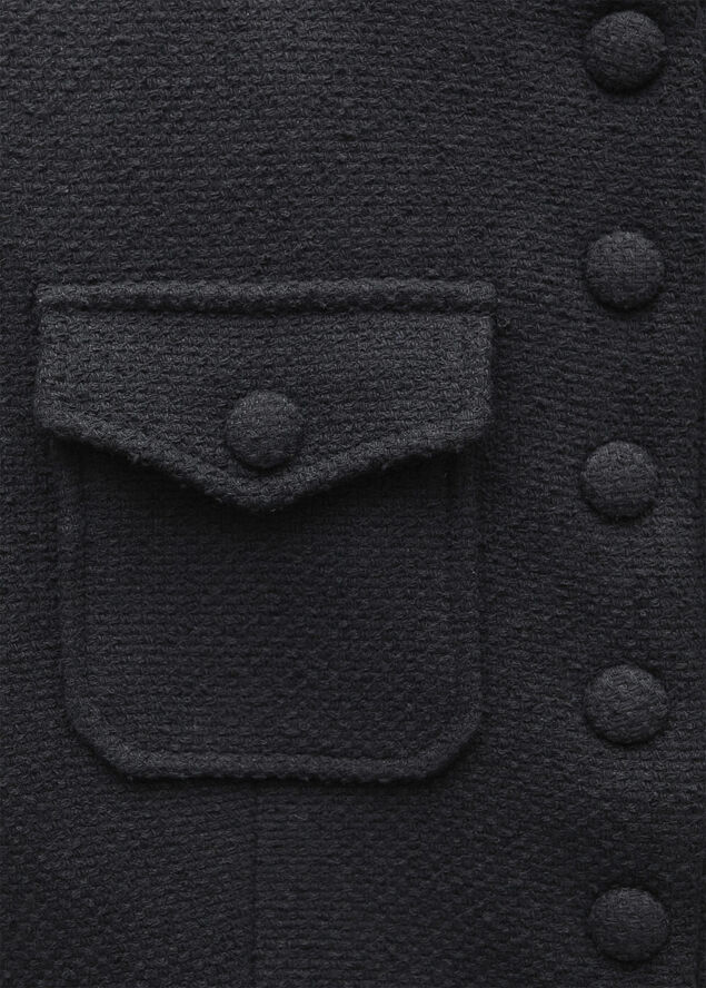 MANGO Pocket tweed jacket Black
