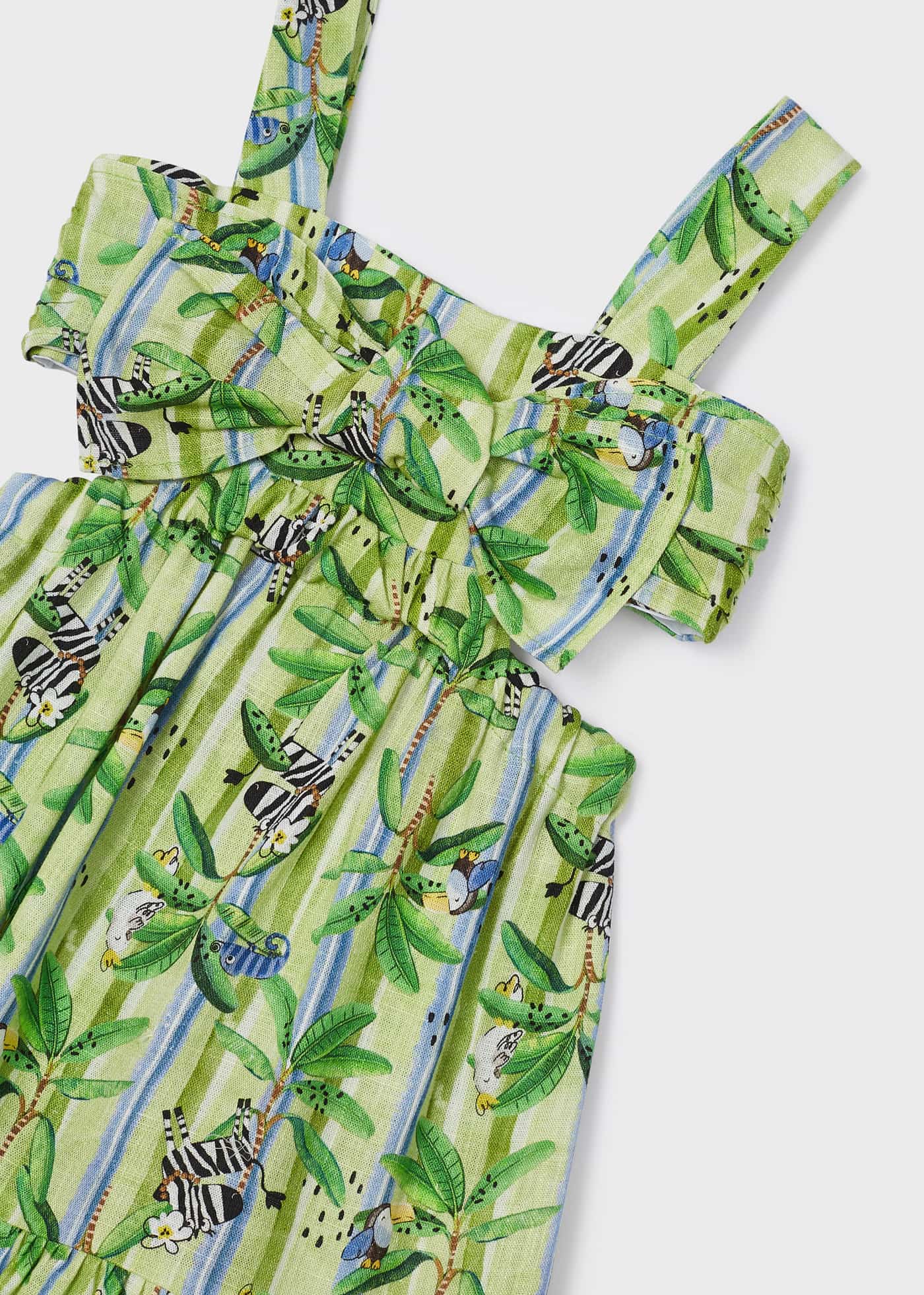 Vestido estampado com detalhe vazado para meninas