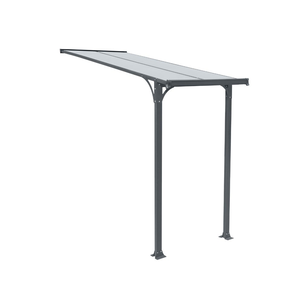 Home Deluxe - CUBIS Voordeurluifel - Maat: Small - 148 x 150 x 258 cm - Antraciet, Frame: Aluminium, incl. Polycarbonaat panelen | Voordeurluifel, Schuin dak, Glazen luifel