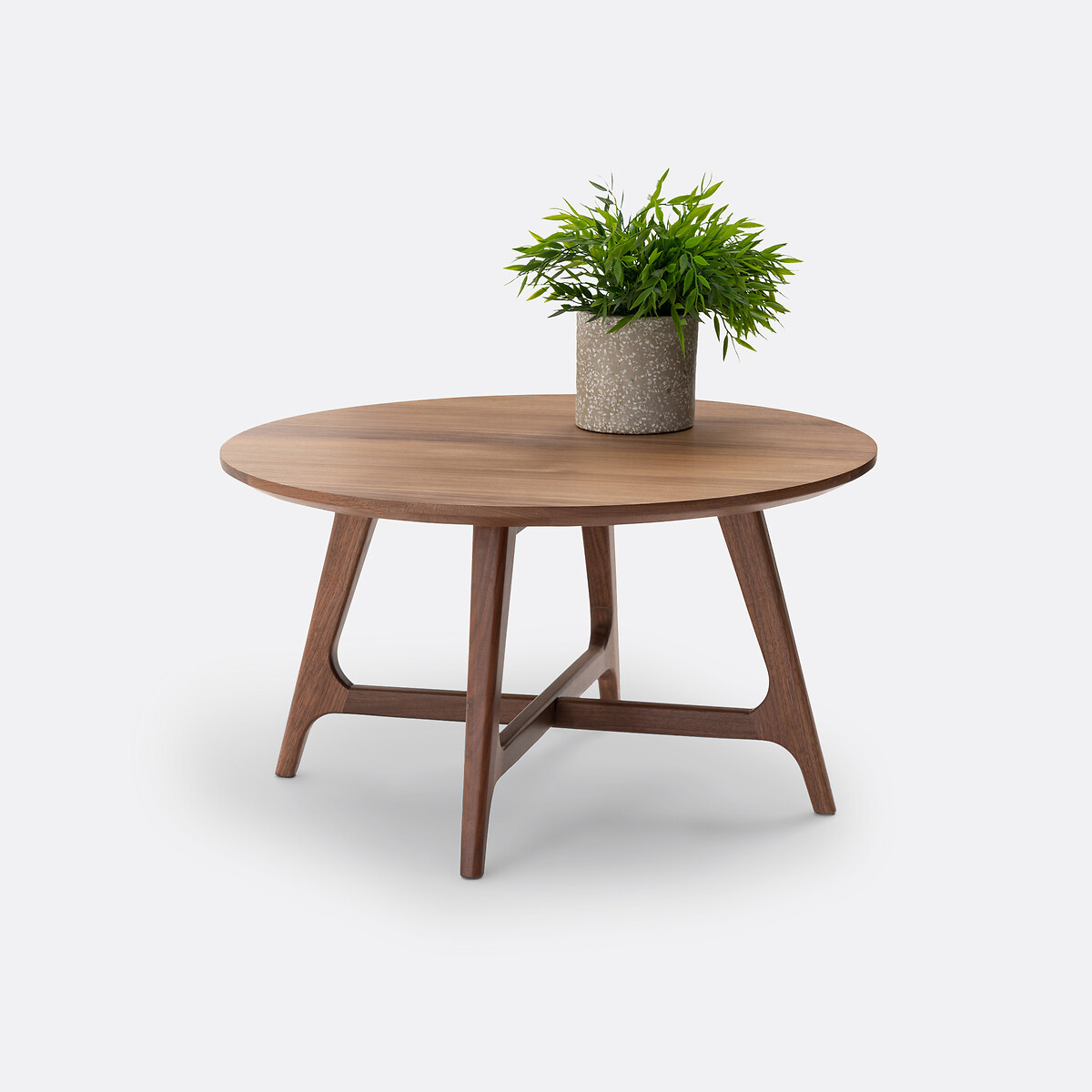 LA REDOUTE INTERIEURS<br>Mesa de centro pequena e redonda em nogueira, Larsen