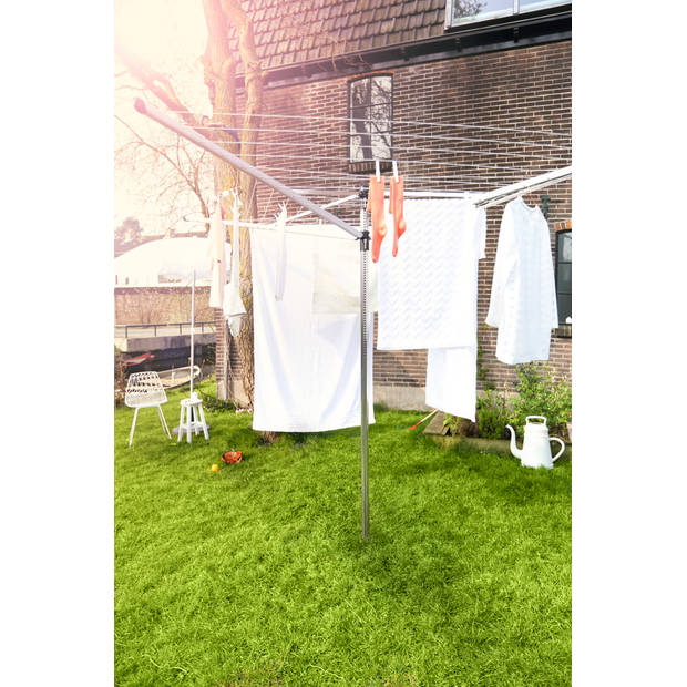 Brabantia Lift-o-Matic droogmolen - 50 m - met metalen grondanker