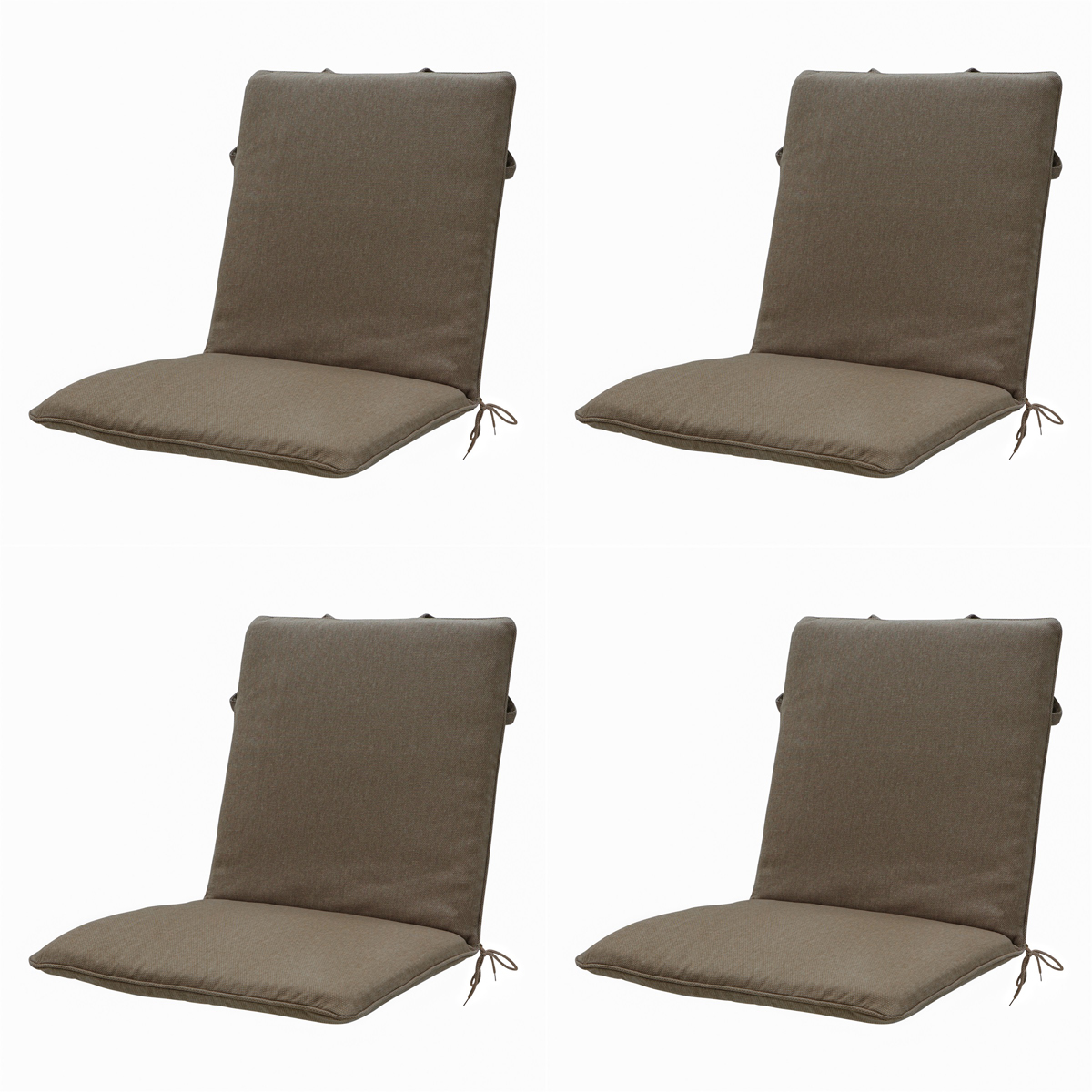 Madison Taupe canvas eco+ Stapelstoelkussen - Set van 4