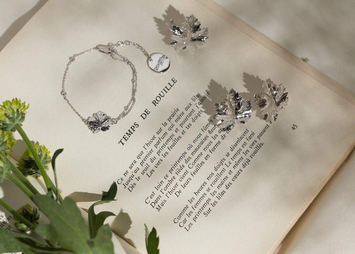 bracelet feuille plaqué argent - HÉRA