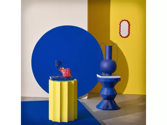 Tedd - Table d'appoint ronde en aluminium ø36cm - Bleu électrique