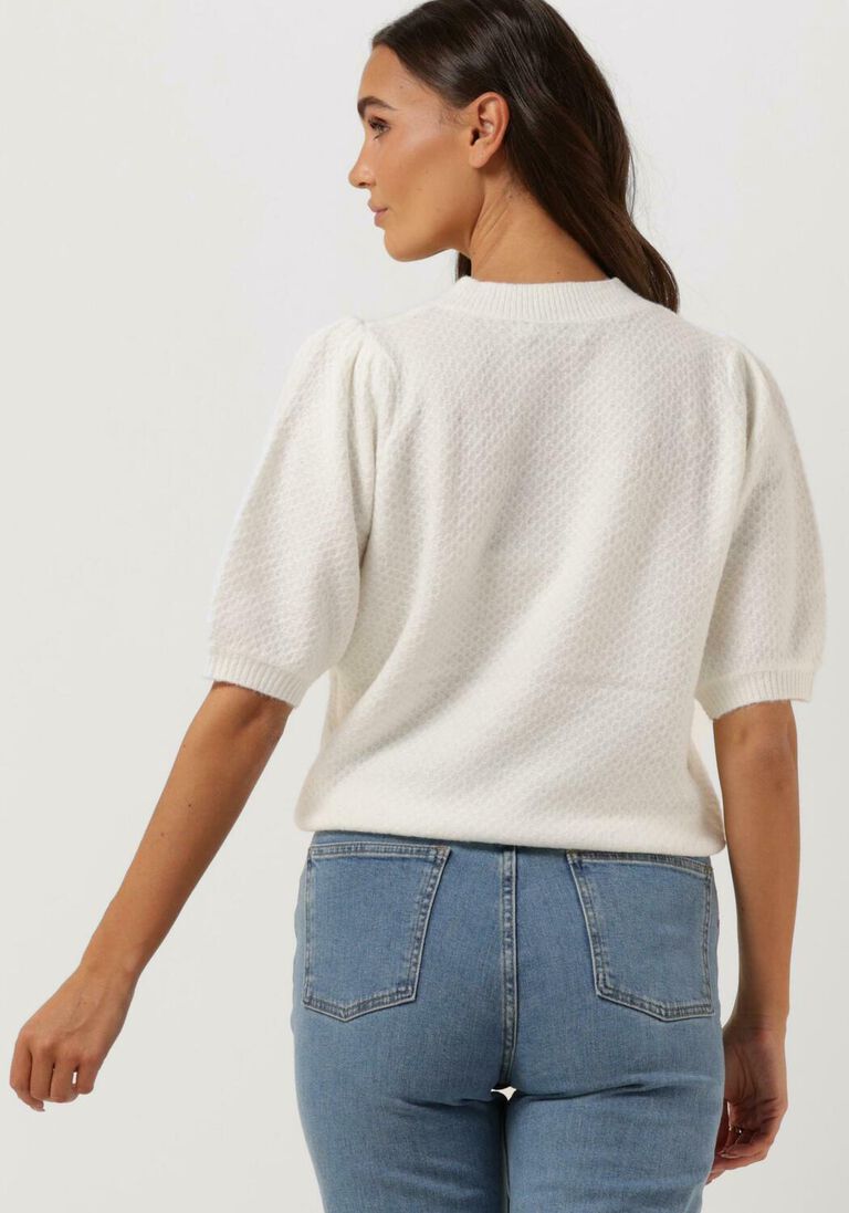 CC HEART ecru cc heart trui elsa diamond knit blouse, short sleeves
