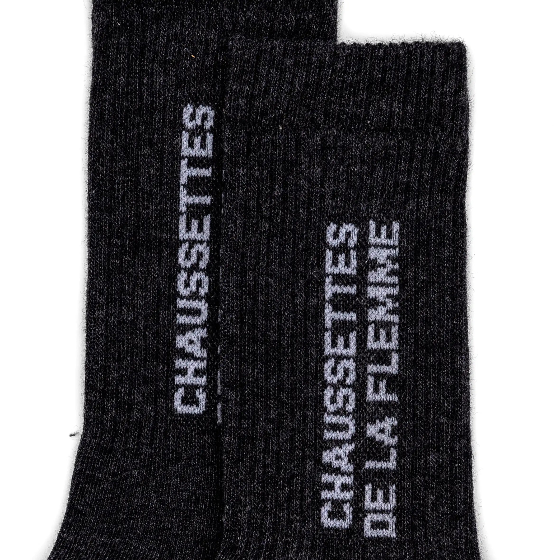 Chaussettes DE LA FLEMME anthracite chiné 36/40