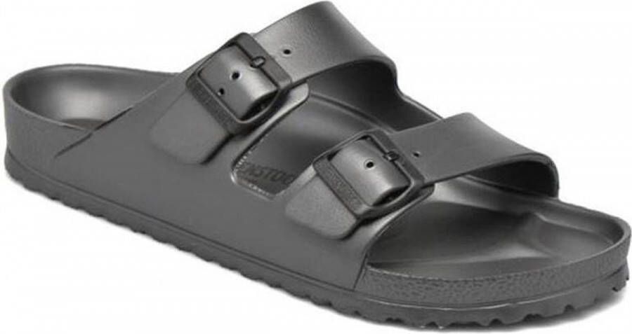 Birkenstock Grijze Eva Slides Unisex Volwassenen Slippers Gray Heren