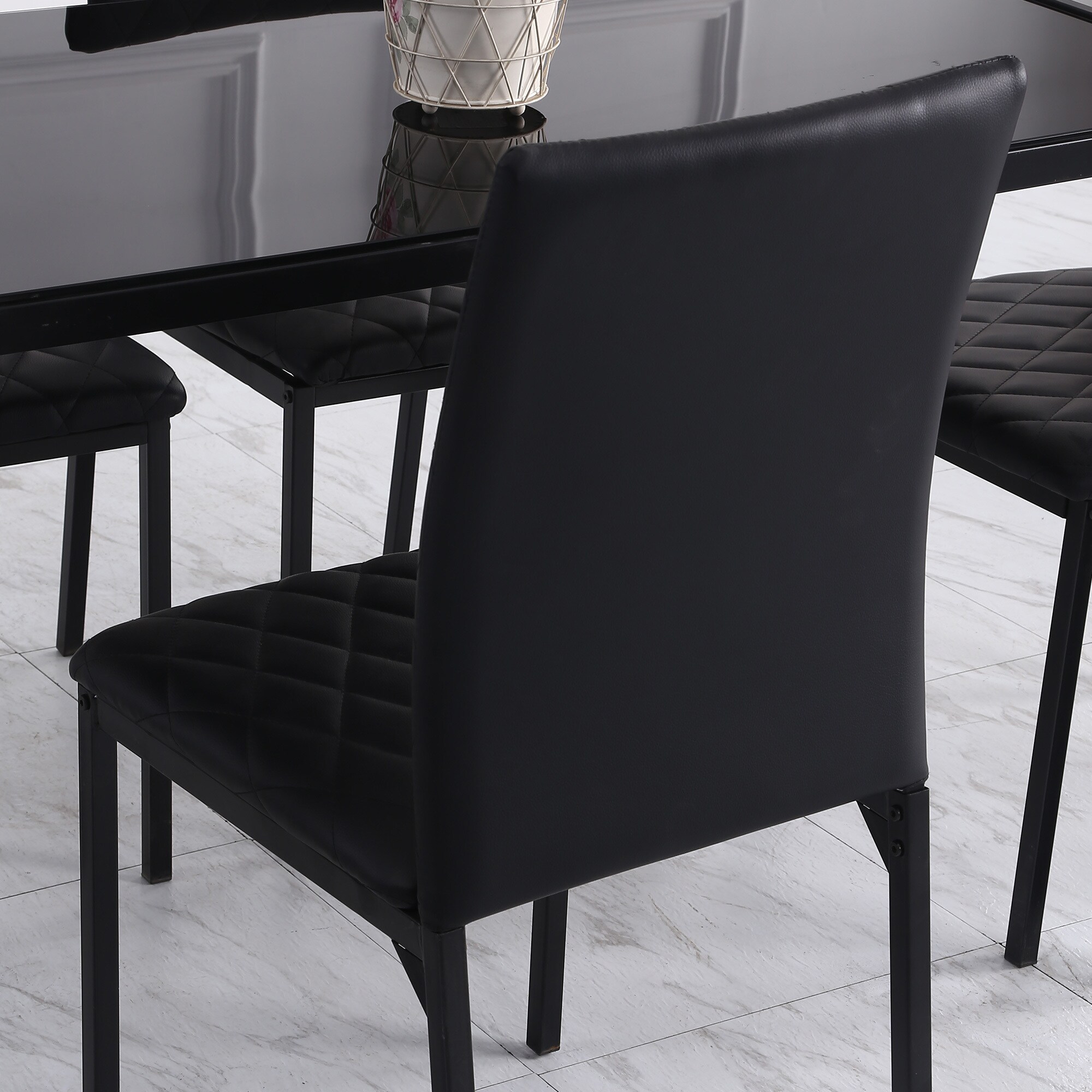 HOMCOM Esszimmerstuhl mit rutschfesten Fußkappen schwarz 41L x 50B x 91H cm