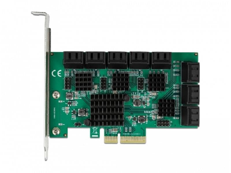 Delock RAID-Controller 16 Port SATA PCIe-Schnittstellenkarte mit 16x 2 Pin Pfostensteckern