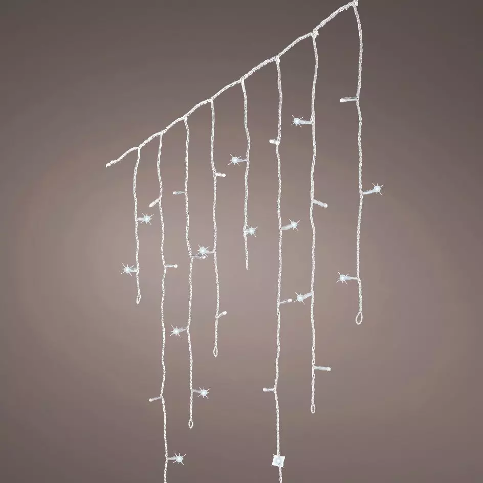 Stalactite lumineuse 17,80 m 720 LED câble transparent Stars Blanc froid