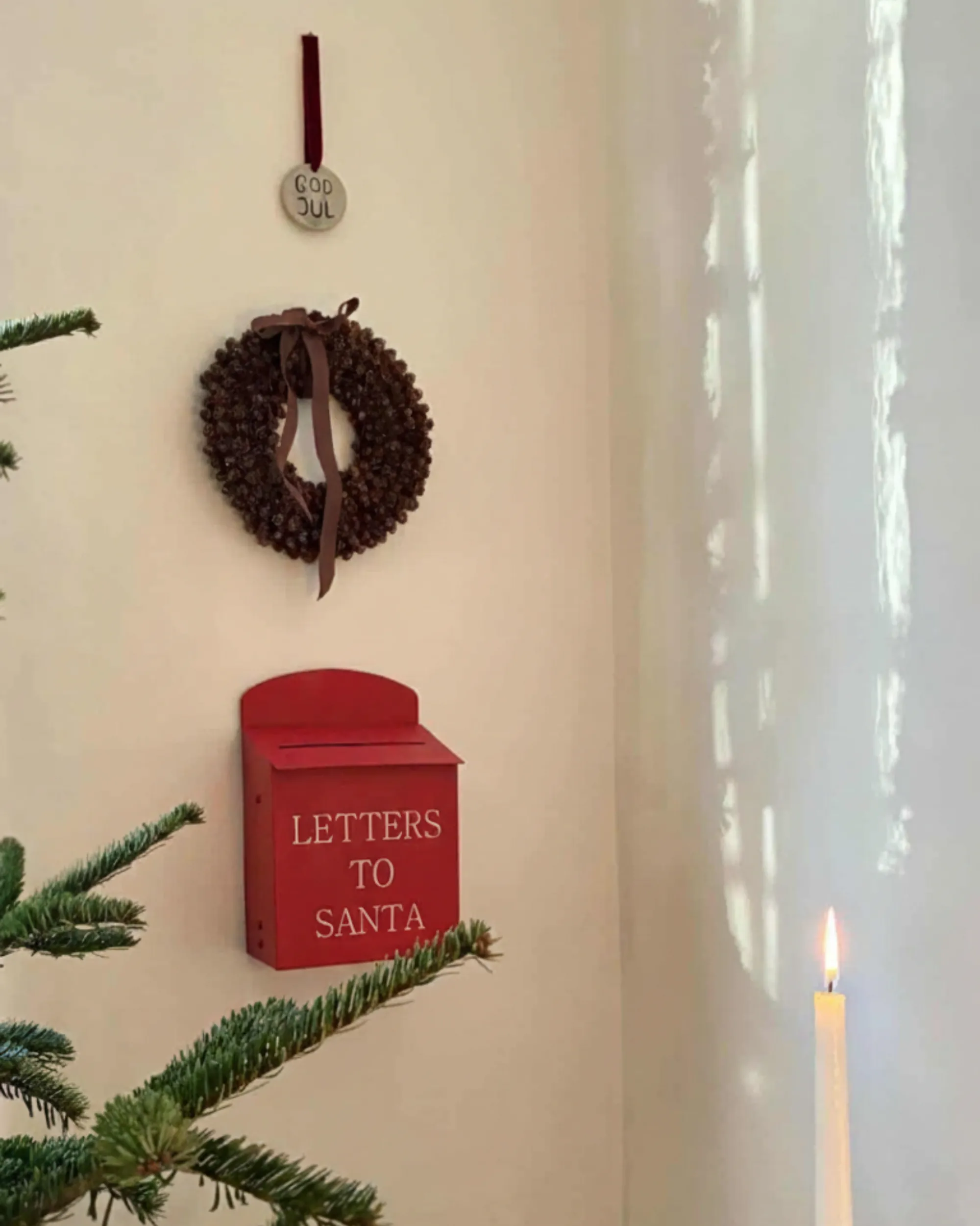 Kerstman-brievenbus FORSSA 30 cm Rood