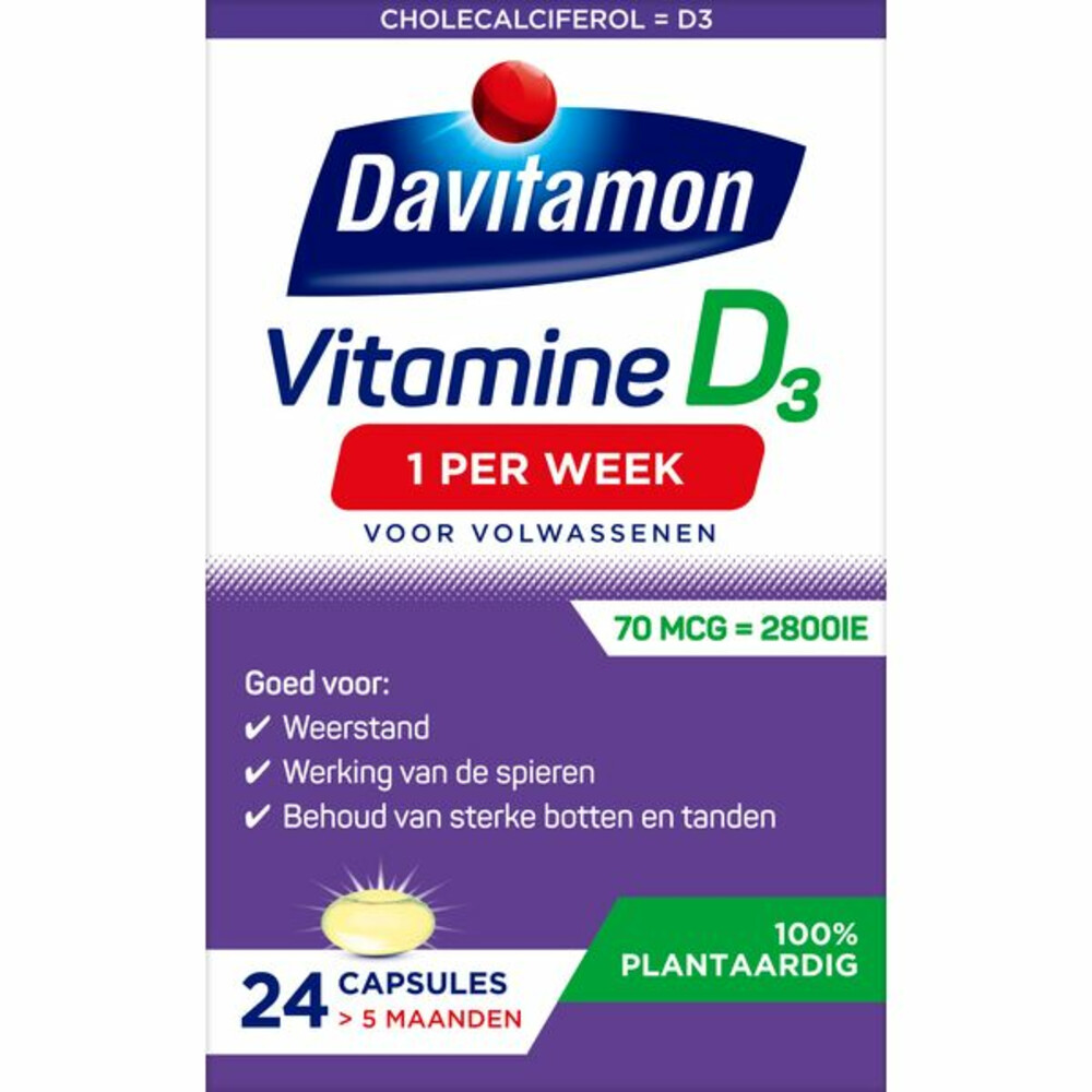 2x Davitamon Vitamine D Vegan 1 Per Week24 capsules