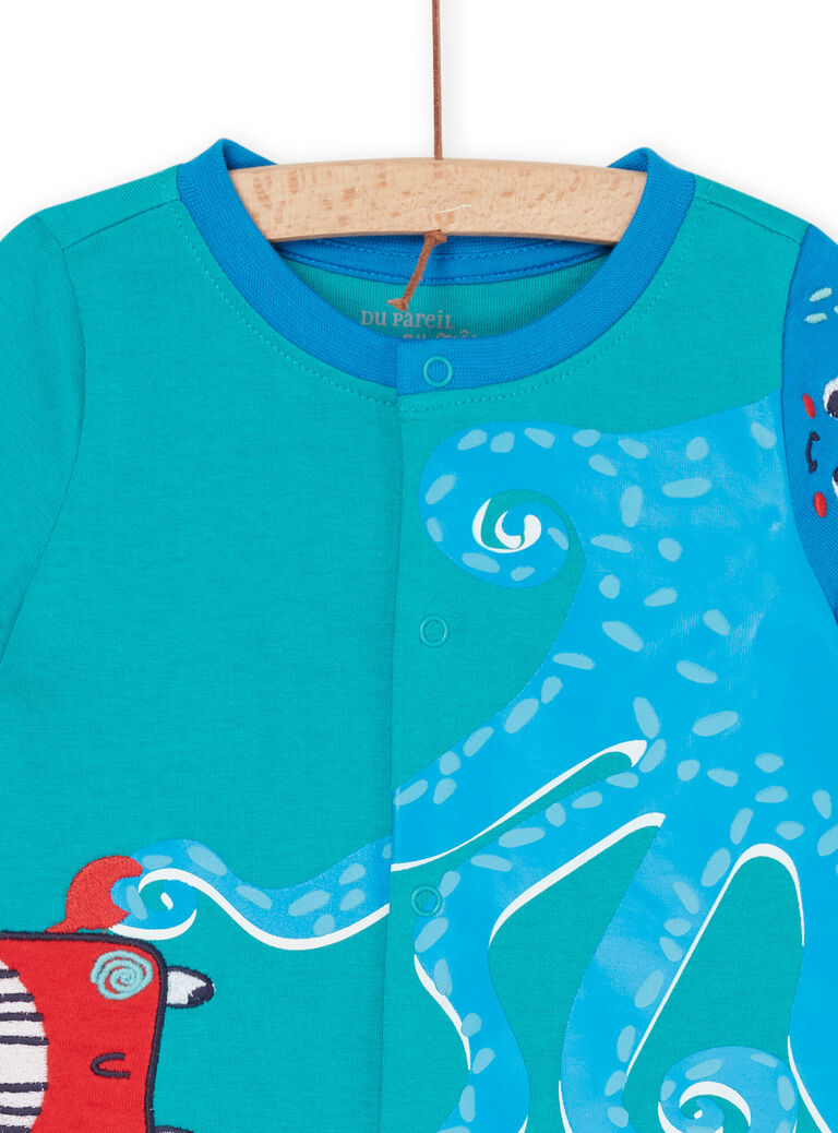 Grenouillère courte turquoise