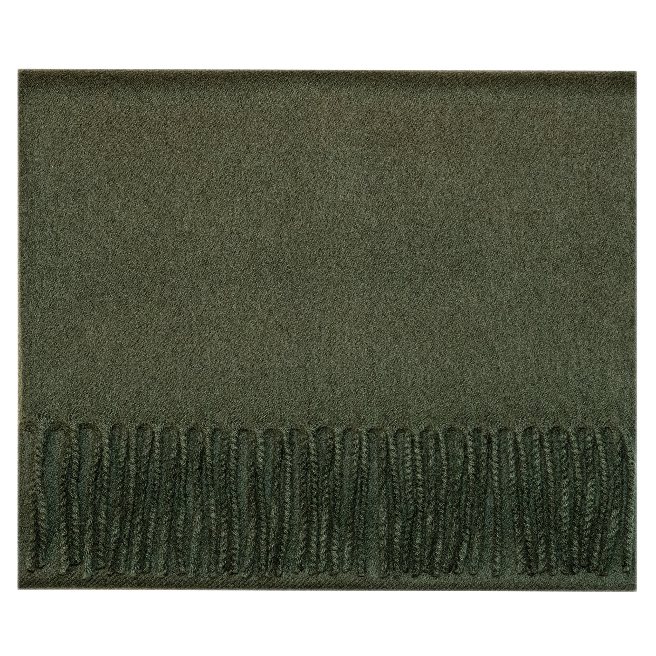 Echarpe unie en pure laine kaki