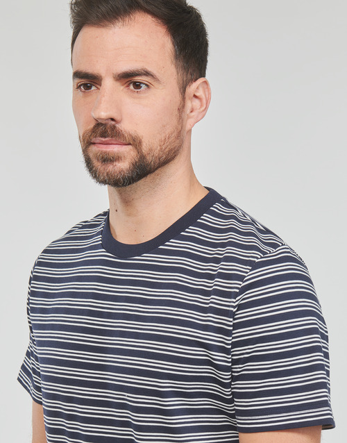 Selected - SLHANDY STRIPE SS O-NECK TEE W - Marine / Blanc