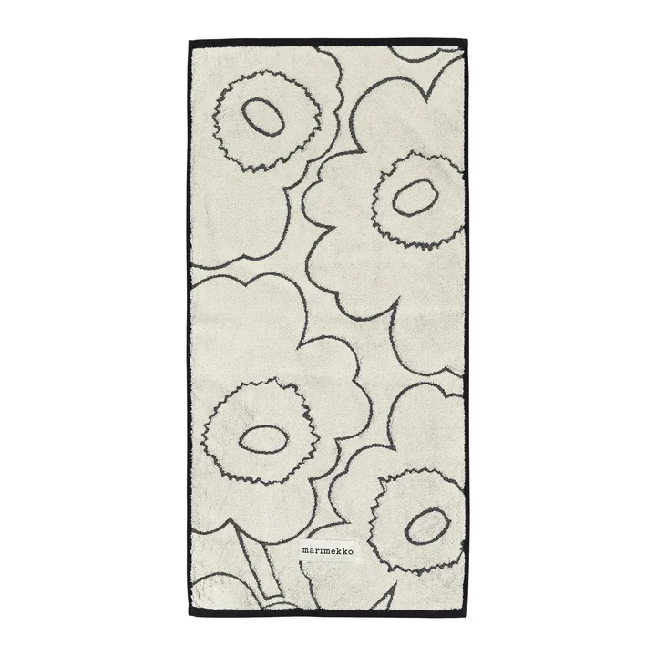 Marimekko - Piirto Unikko Handtuch, 50 x 100 cm, ivory / schwarz