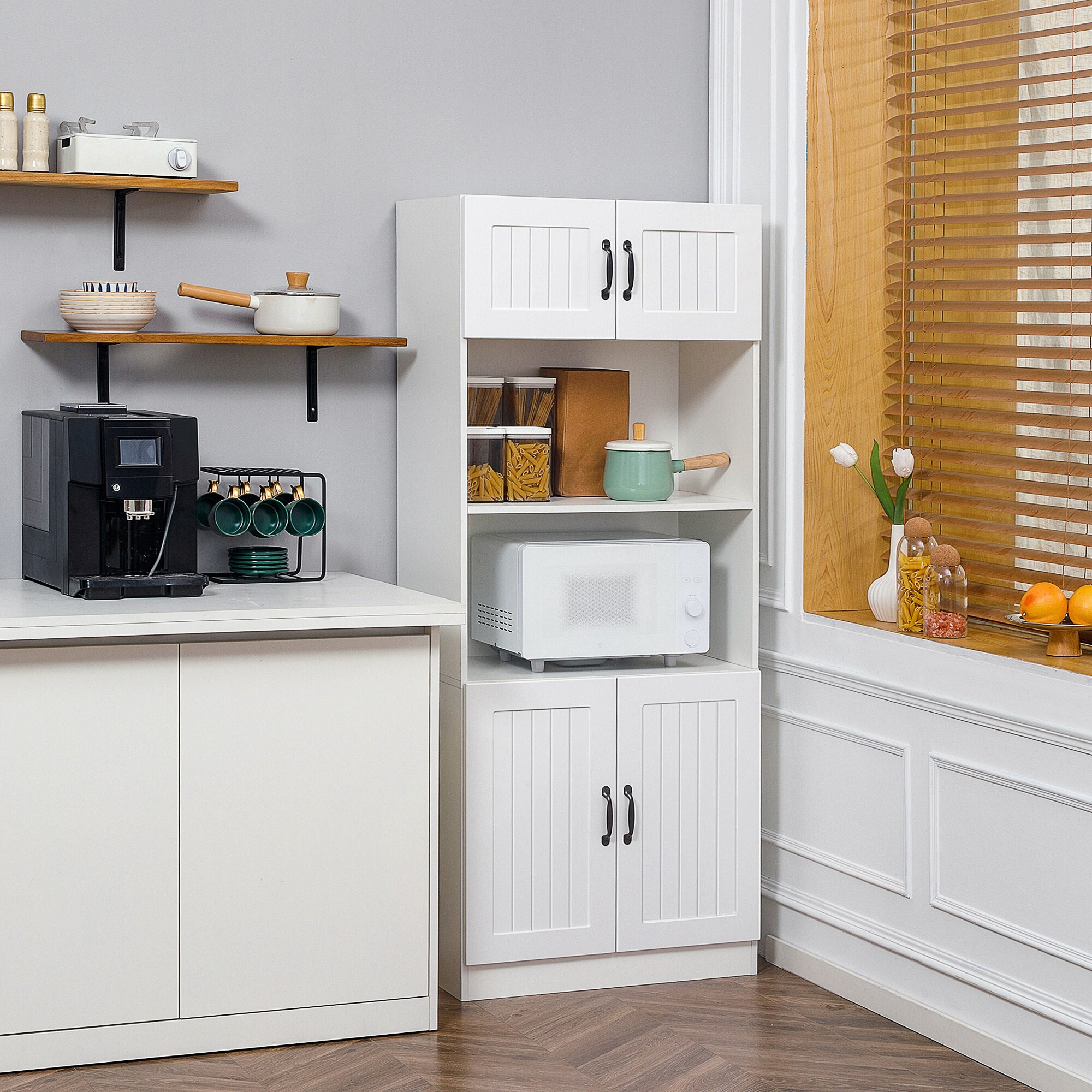 HOMCOM Küchenschrank mit 5 Ebenen weiß 70L x 40B x 170H cm