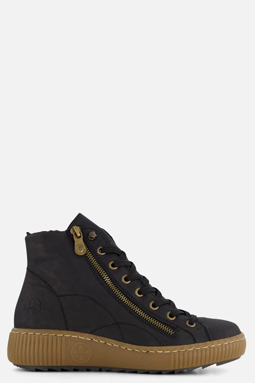 Rieker Veterboots zwart Nubuck