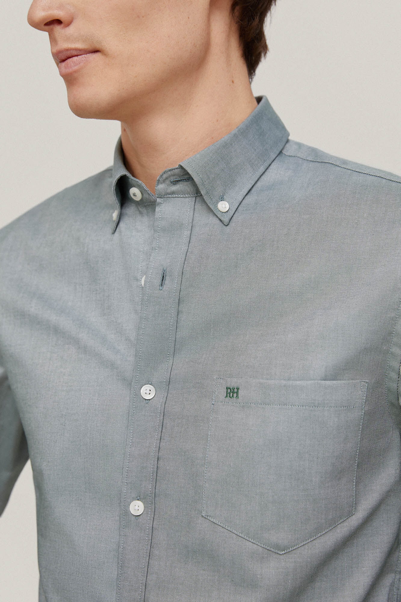Camisa Oxford lisa, sem necessidade de passar a ferro - Verde