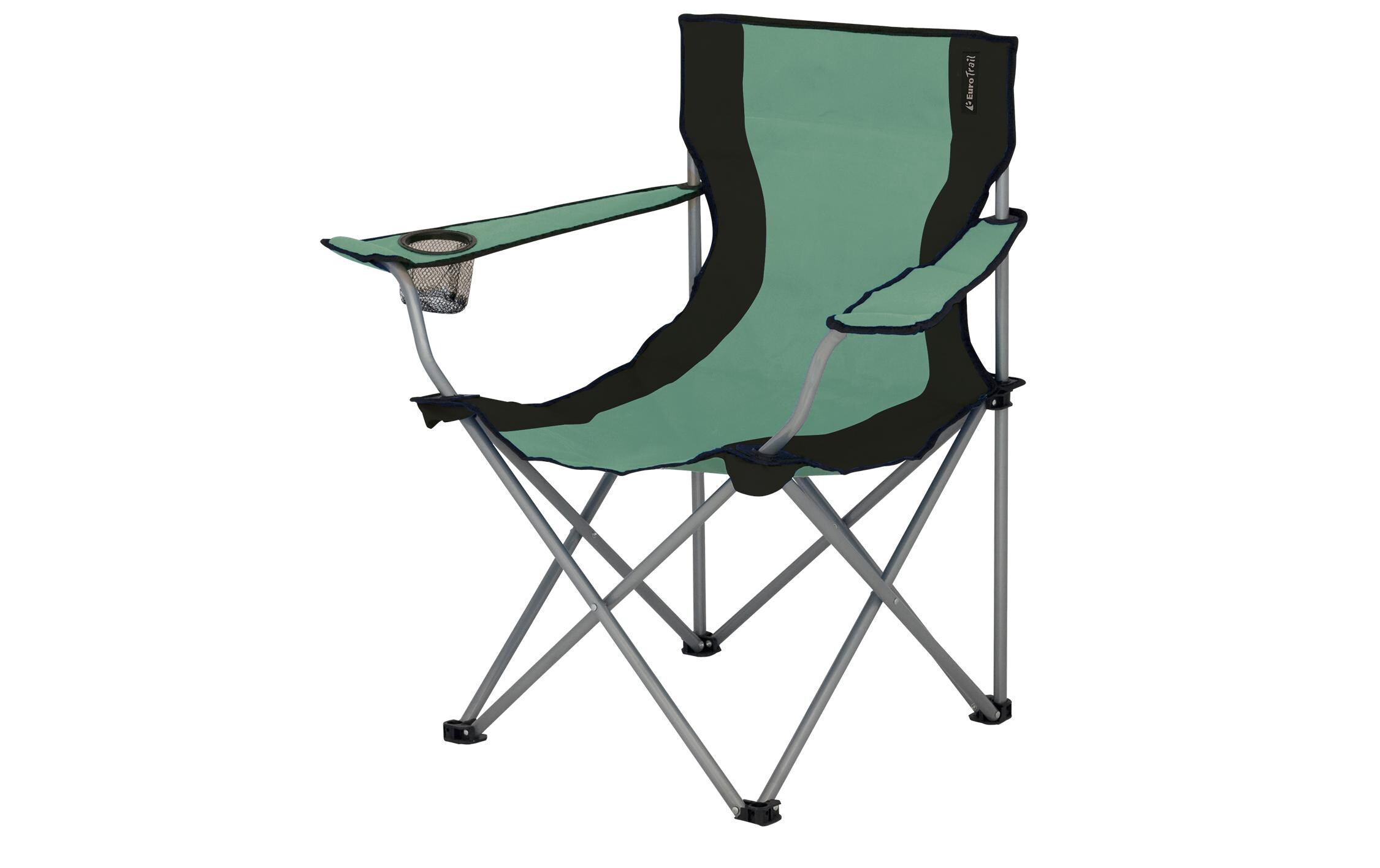 Campingstuhl Lausanne Grün/SchwarzKomfortabler Faltstuhl mit Armlehnen