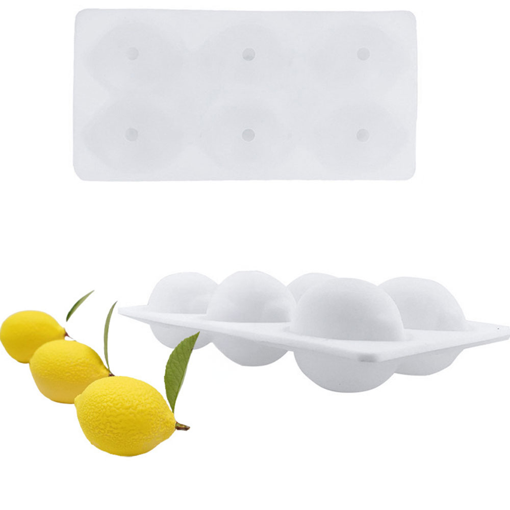 (6-fach) Silikon 3D Trend Früchte Kuchen Form DIY Gussform für Virale Frucht Desserts - Zitrone