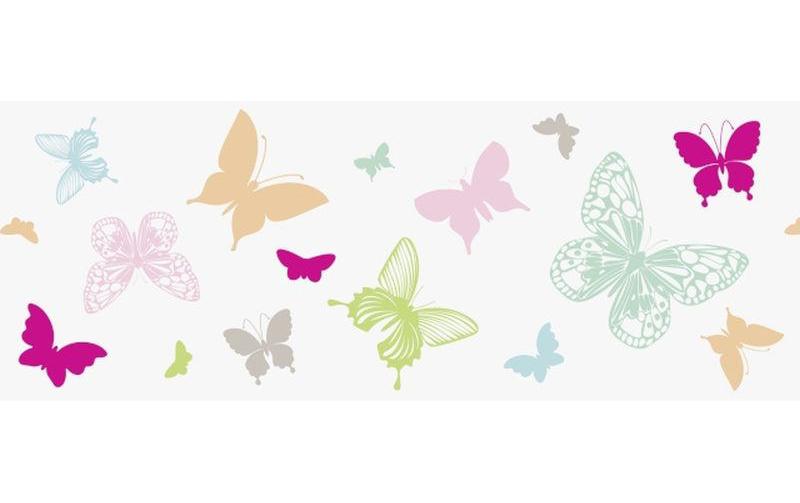 Fensterbild Butterflies 1 Stück, Rosa/Mint/Pink/GrünKlebeband Schmetterlinge