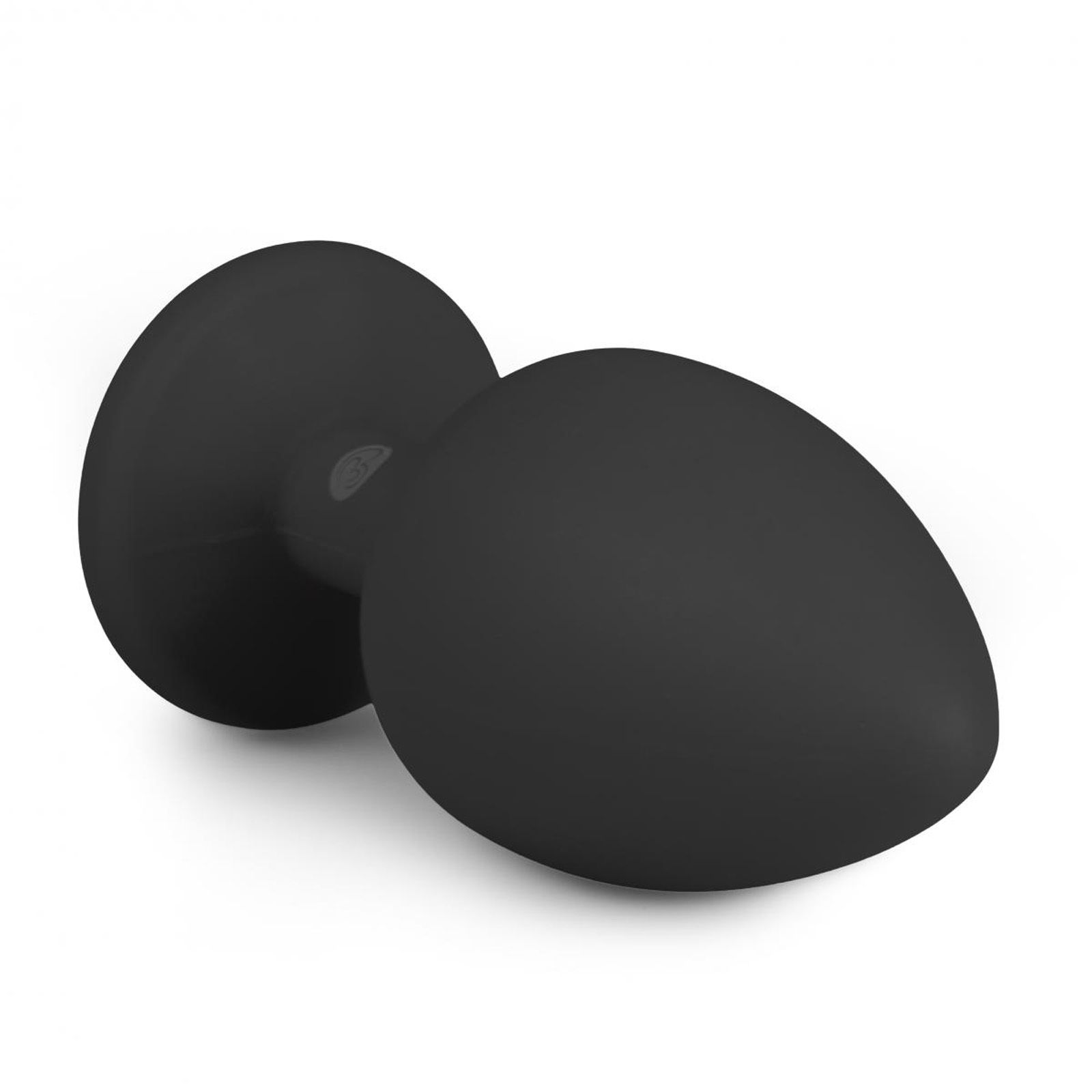 Easytoys - Analplug aus Silikon in Schwarz mit Zierstein - klein