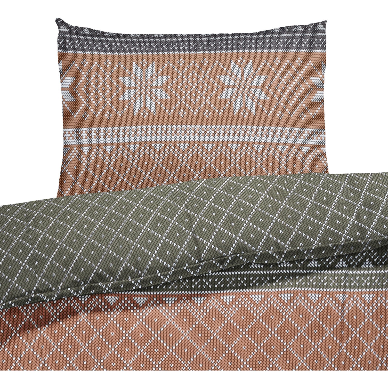 Bettwäsche Micro-Polyester Norwegermuster 160x210 65x100 Bettanzug Nord