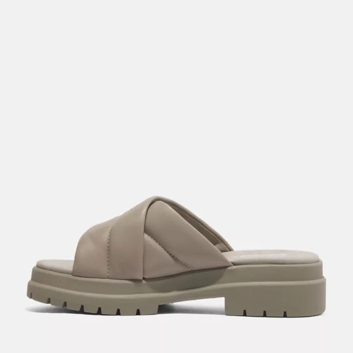 Sandale London Vibe à enfiler pour femme en gris clair