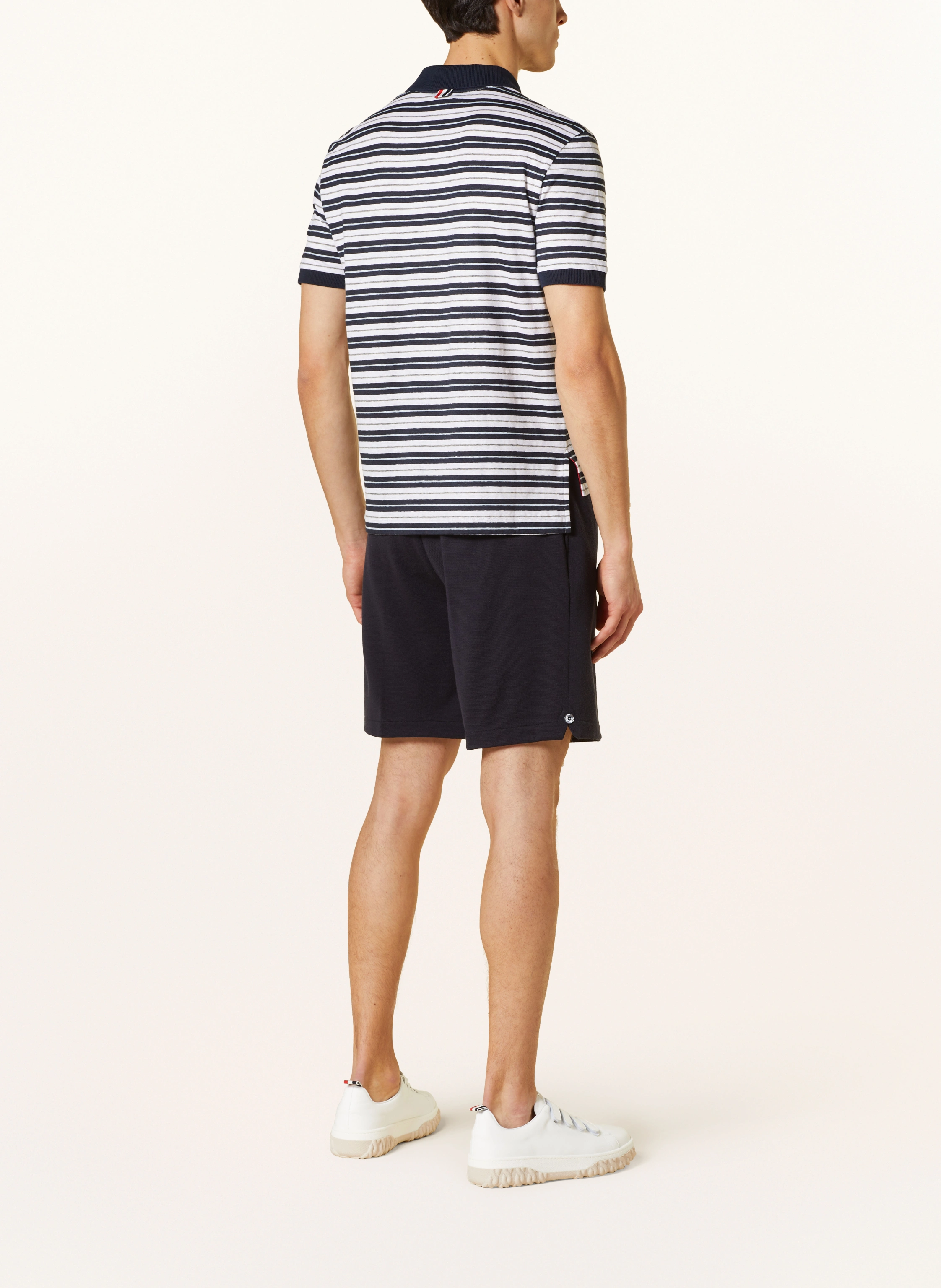THOM BROWNE. Strick-Poloshirt aus Leinen