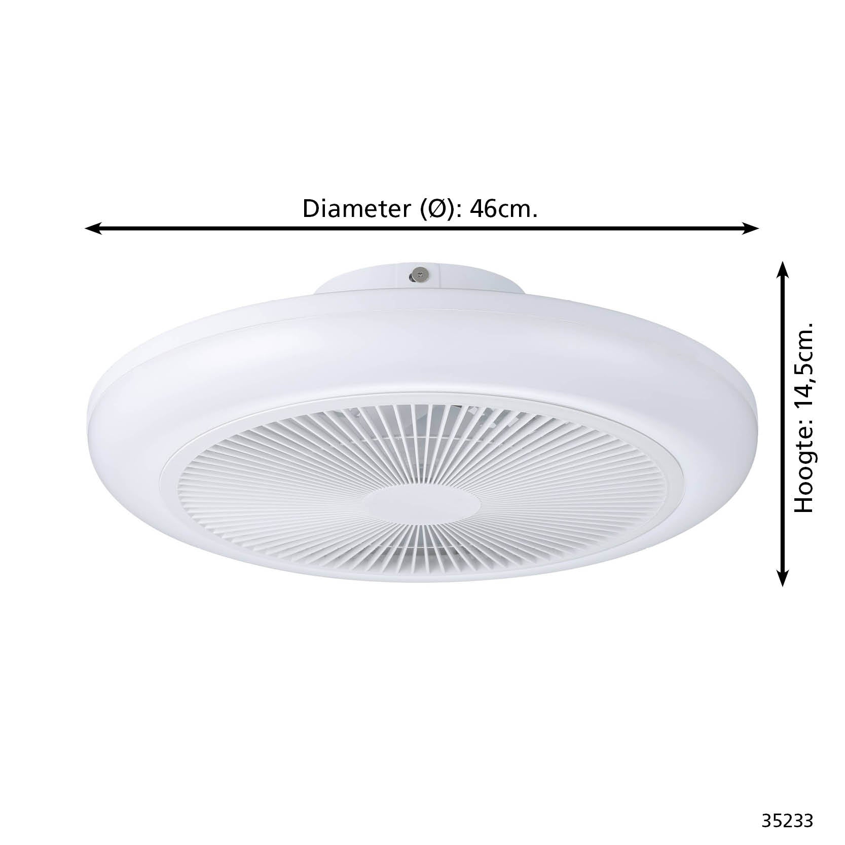 EGLO Sayulita 1 Plafondlamp met ventilator - 46 cm - Wit